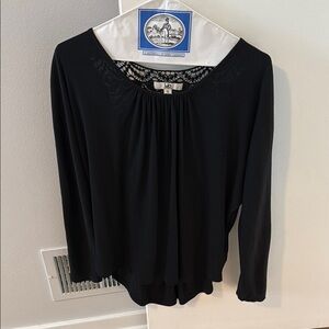 Ya Los Angeles Black Lace Detail Blouse